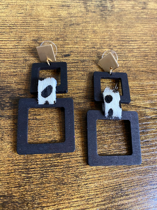 Square Cow Earrings